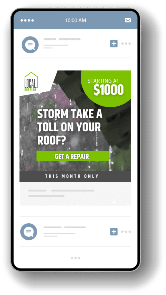 Roofing marketing consideration ad example