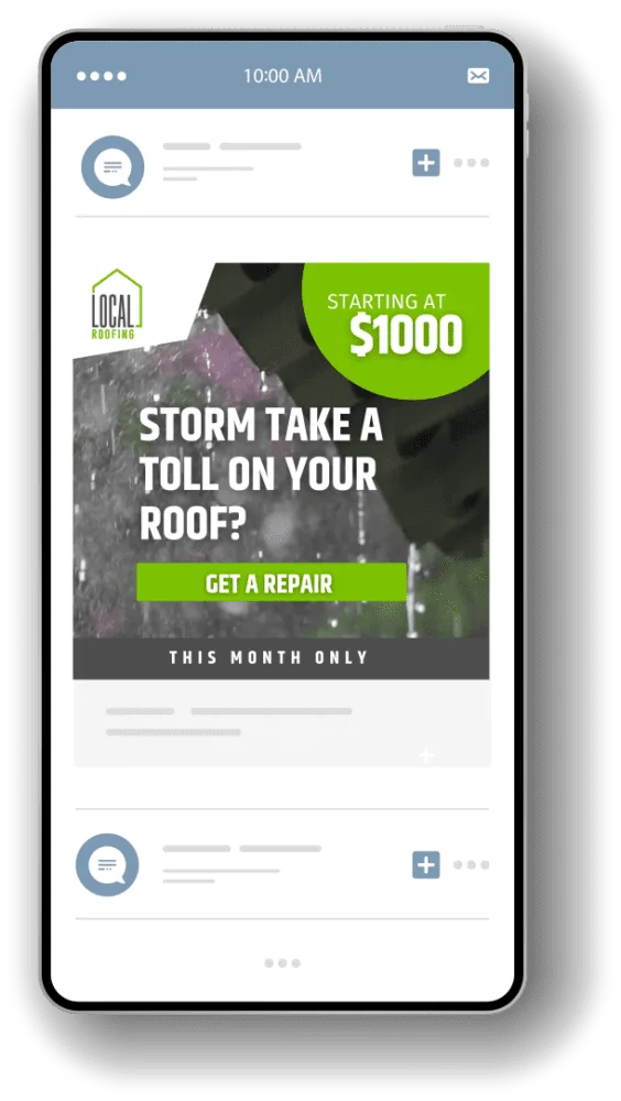 Example Ad in the Consideration Stage of a Roofing Marketing Funnel